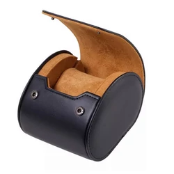 Hengeres óratároló doboz egy darab karórához fekete színben