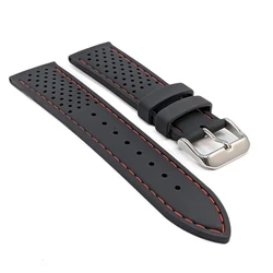 Óraszíj Fluco kaucsuk piros cérnával