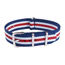 Óraszíj NATO piros/fehér/kék színben