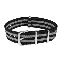 Óraszíj NATO szürke/fekete színben