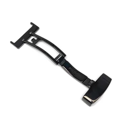 Acél békazár bőr óraszíjra - egyoldalas fekete