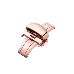 Rosé pillangózár bőr óraszíjra - nyomógombos