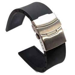 Óraszíj fekete színben pillangó csattal párhuzamos kivitel