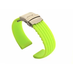 Óraszíj szilikon uv-zöld színben pillangó csattal
