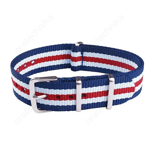 Óraszíj NATO piros/fehér/kék színben
